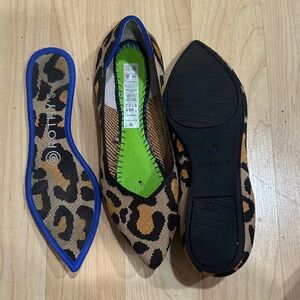Rothy's Black and Tan Leopard Flats
